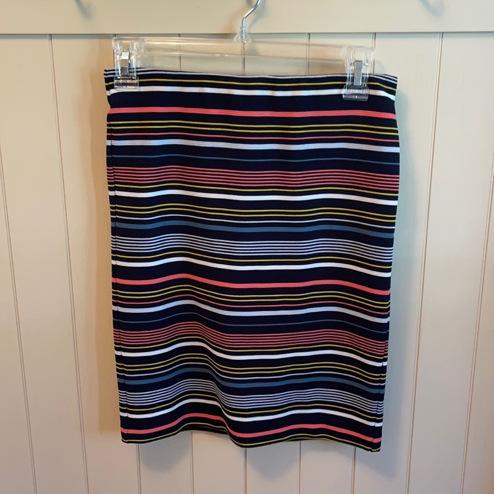 Loft multi colored striped pencil skirt